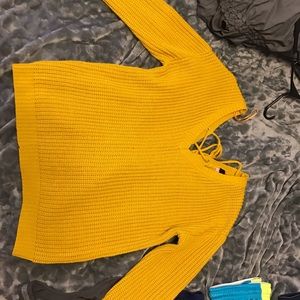 Yellow knit sweater
